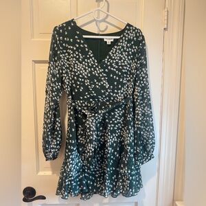 Allison New York Floral Long Sleeve Dress - Green